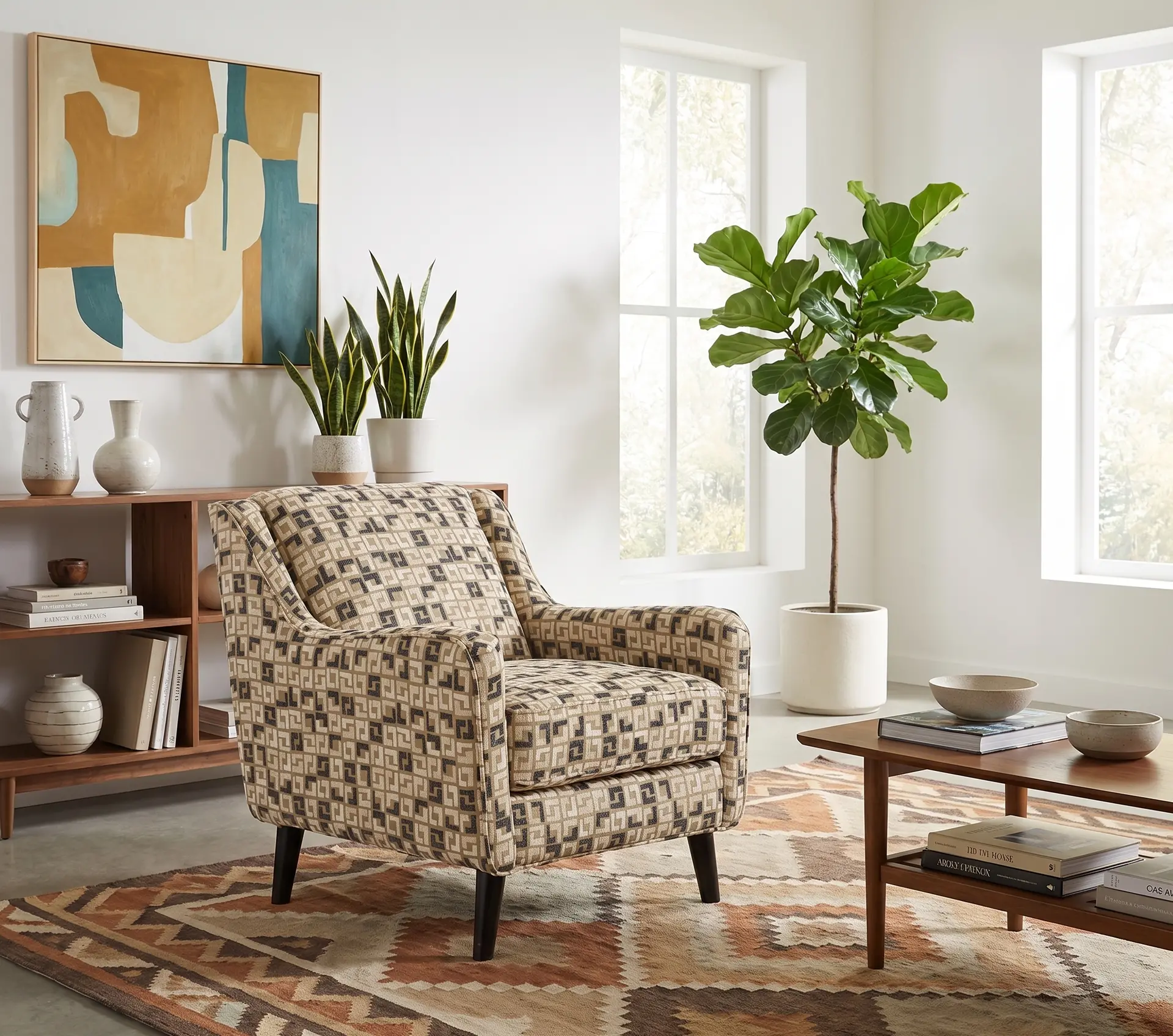 Farrow Wasabi Tan and Cream Accent Chair-2