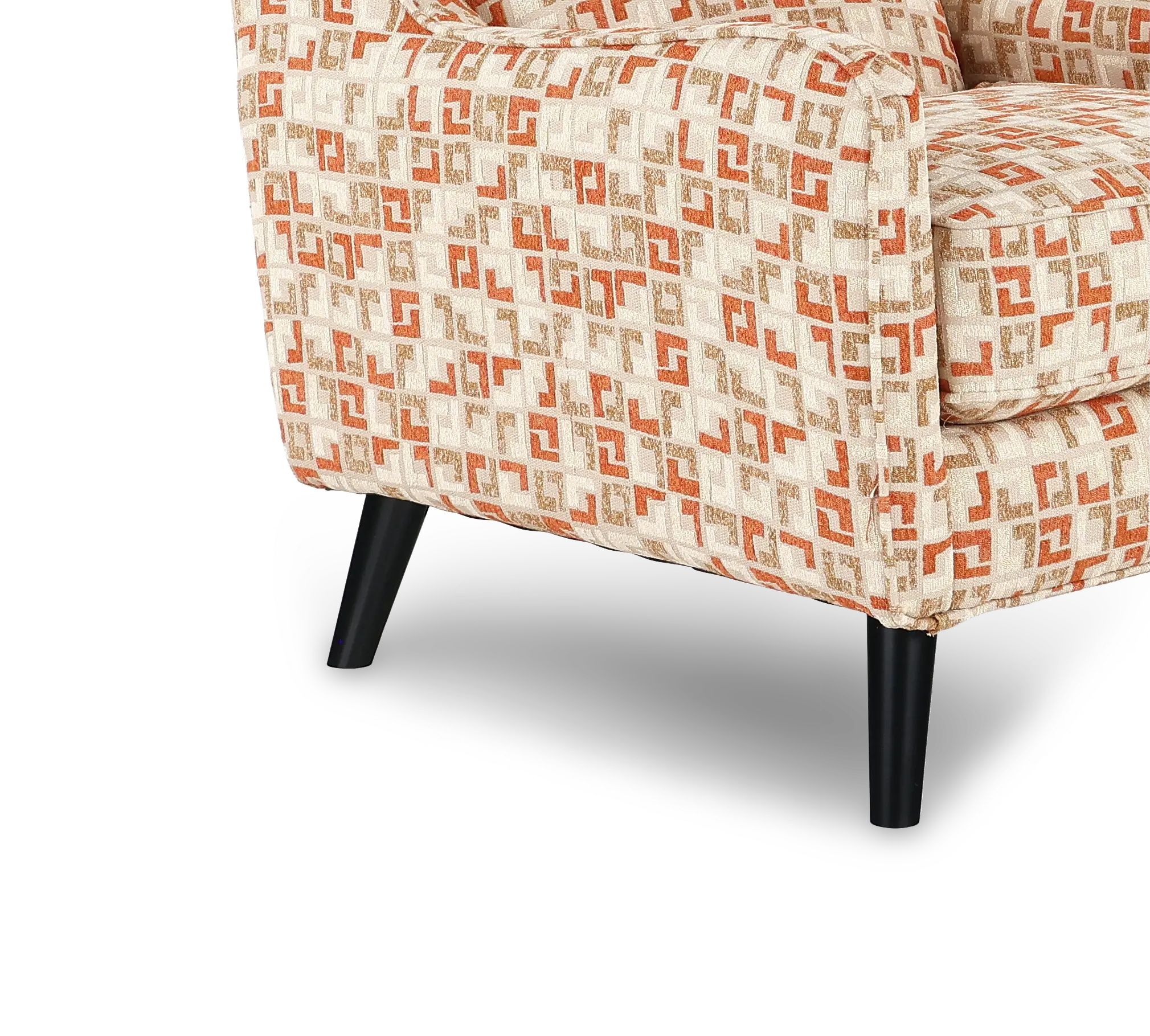 Farrow Spice Orange Geometric Accent Chair-7