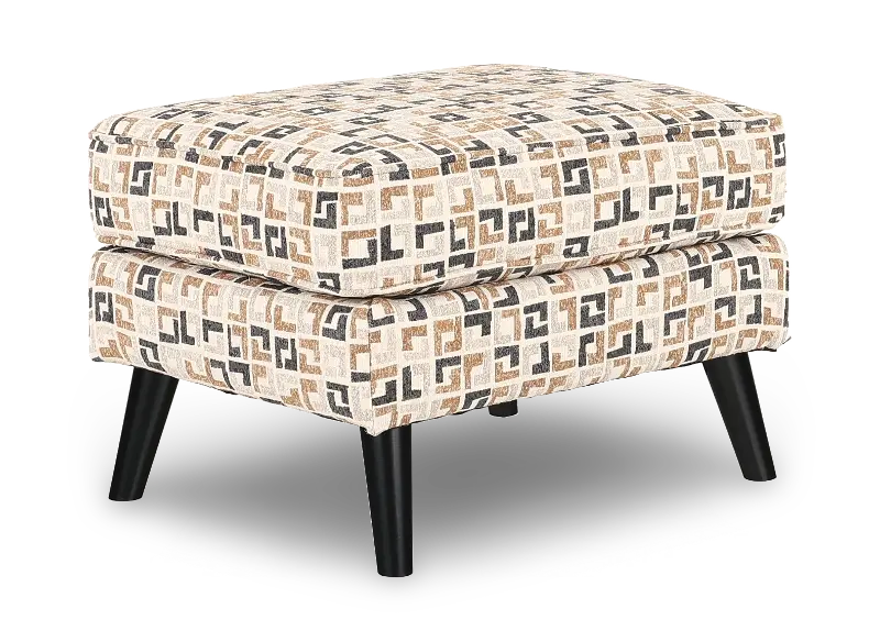 Farrow Sandlewood Brown Geometric Ottoman