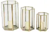 Cosmos Large Gold Glass Lantern