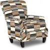 Brigade Coffee Brown and Gray Striped Accent Chair