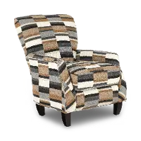 Brigade Coffee Brown and Gray Striped Accent Chair