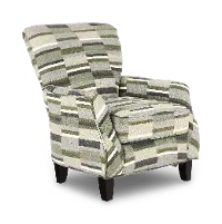 Brigade Crocodile Green and Gray Striped Accent Chair