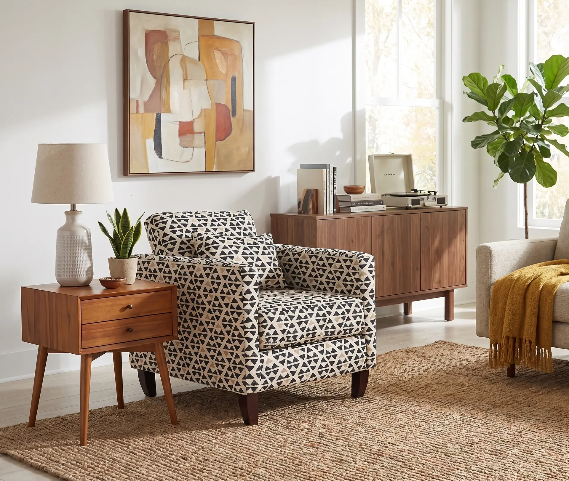 Bodega Onyx Geometric Accent Chair-2