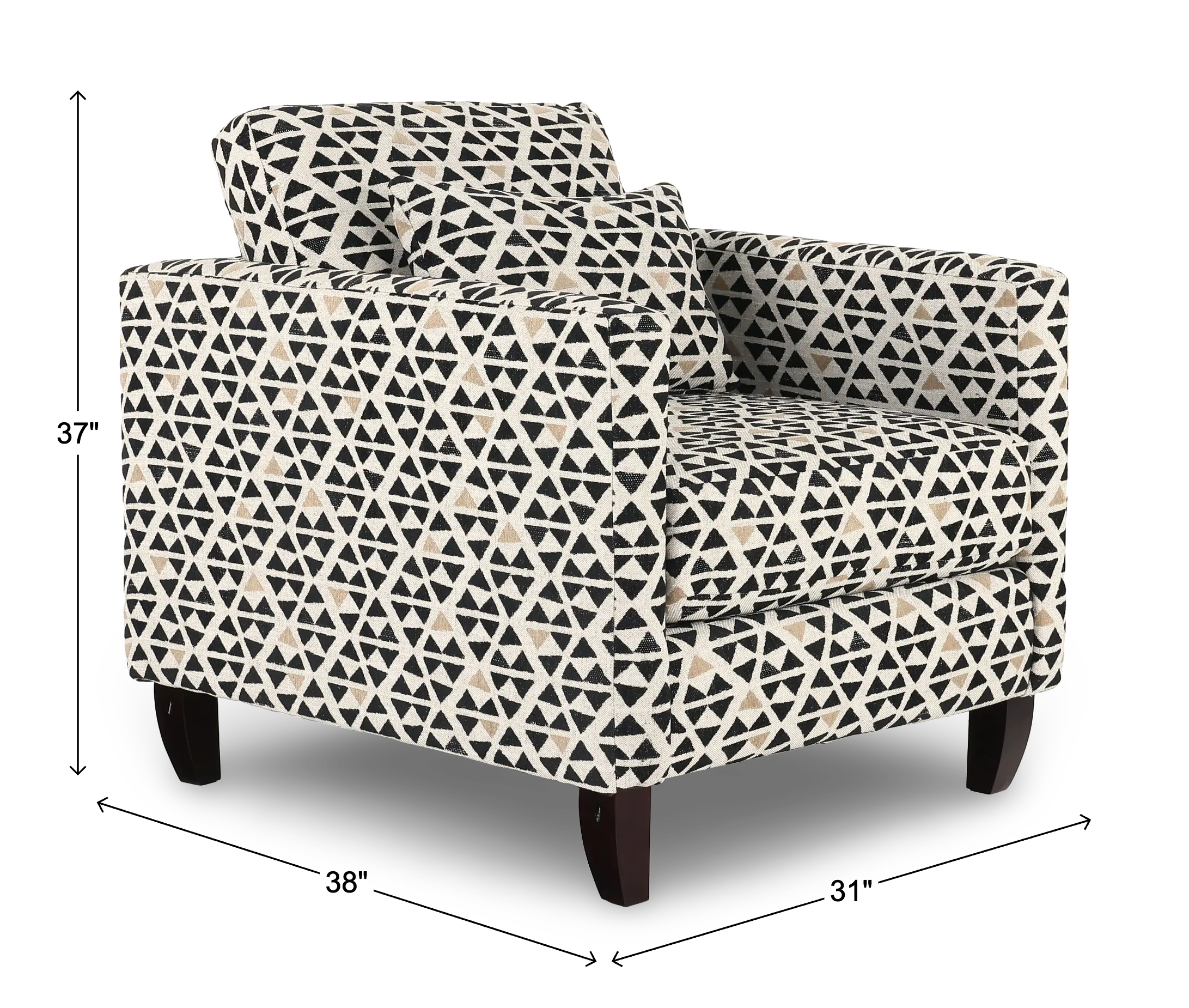 Bodega Onyx Geometric Accent Chair-3