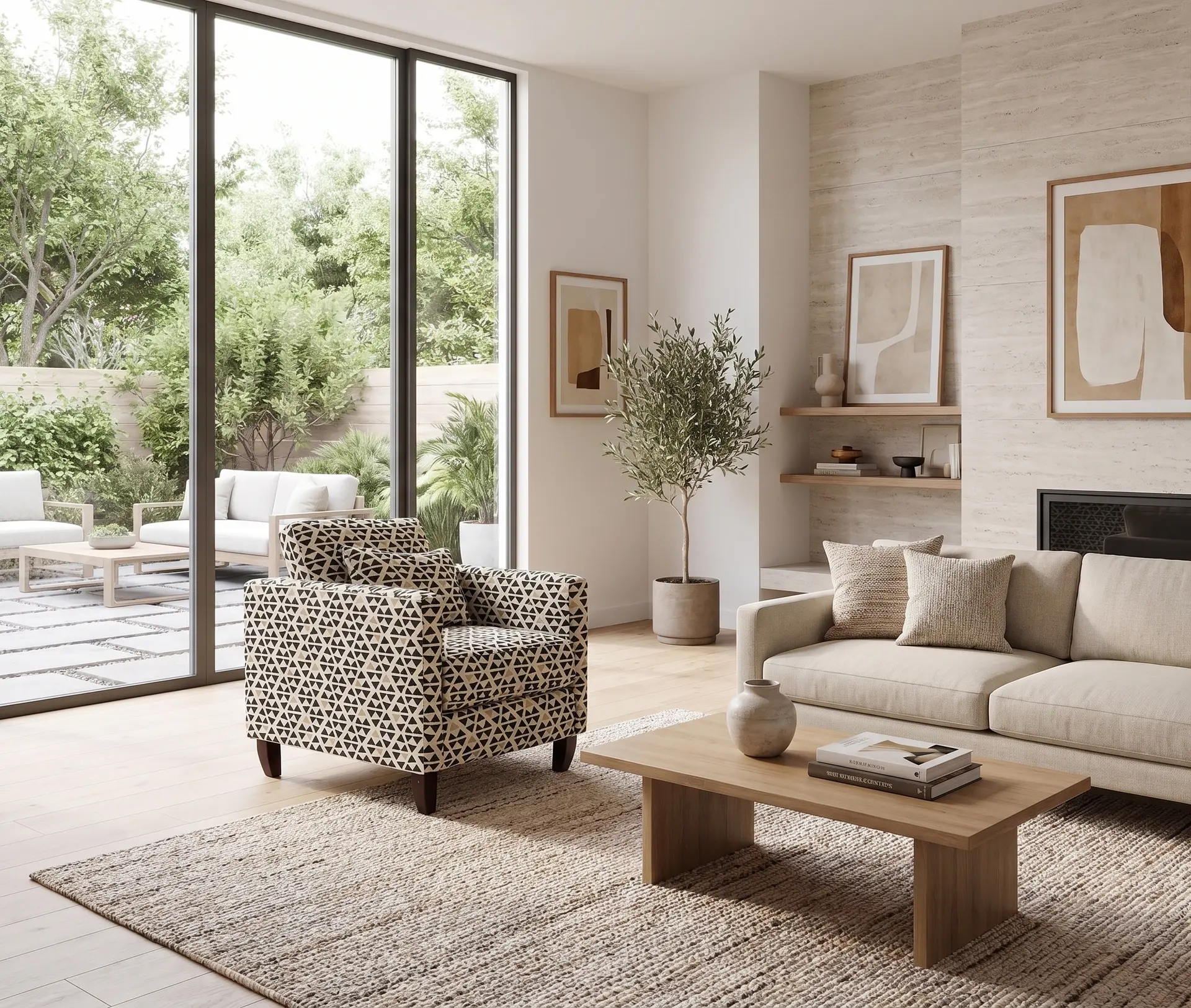 Bodega Onyx Geometric Accent Chair-9