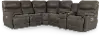 6PC/PWR/TROUPER/GREY Trouper Gray Leather 6-Piece Power Reclining Sectional