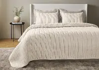 Ribbed White King Coverlet Set
