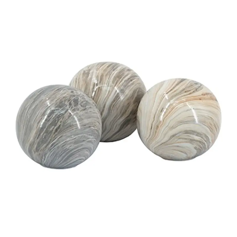 Brown Marble Accent Balls Set of 3