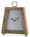 Mango Wood Aluminum Table Clock