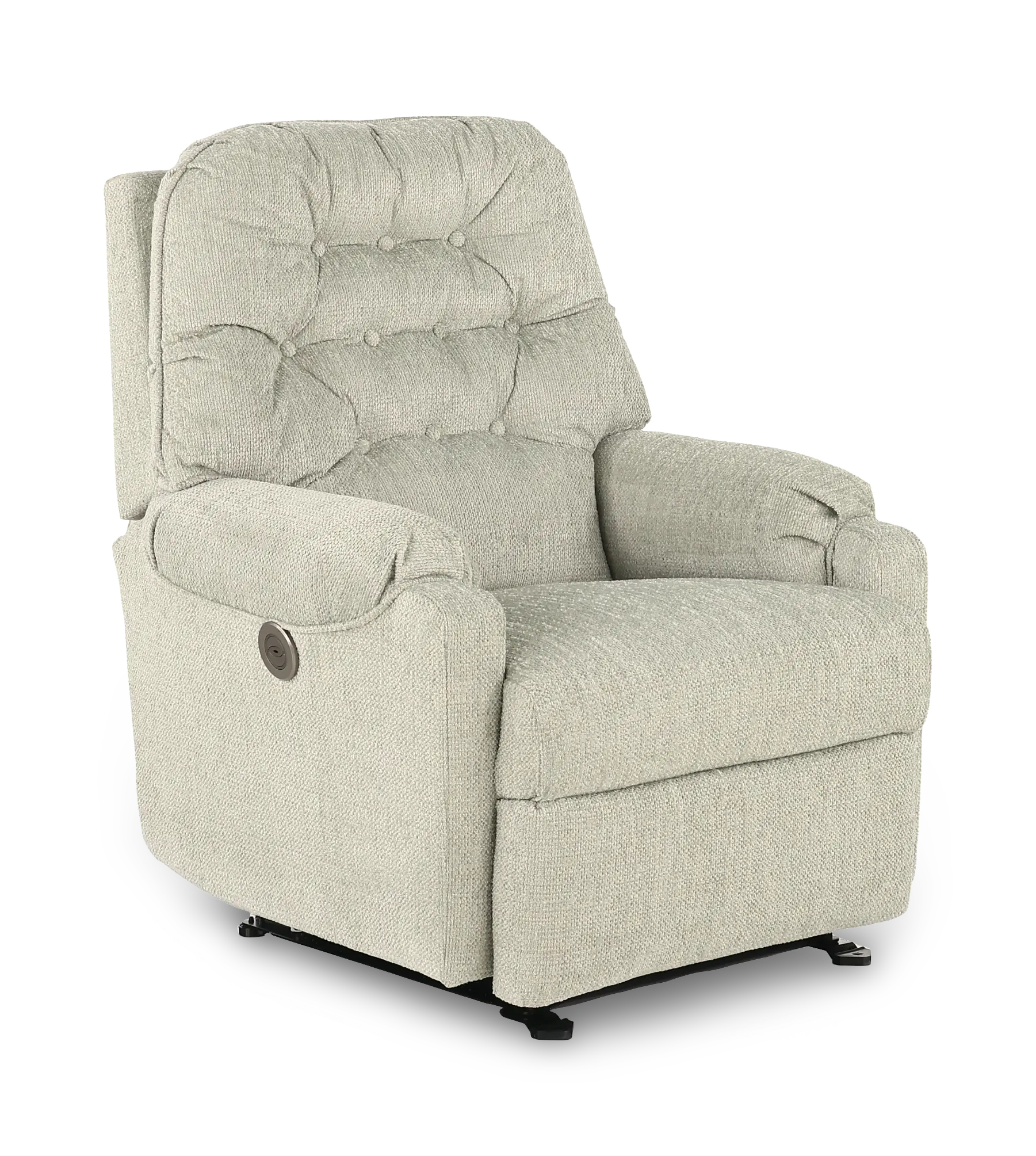 Sondra Light Gray Space Saver Power Recliner-1