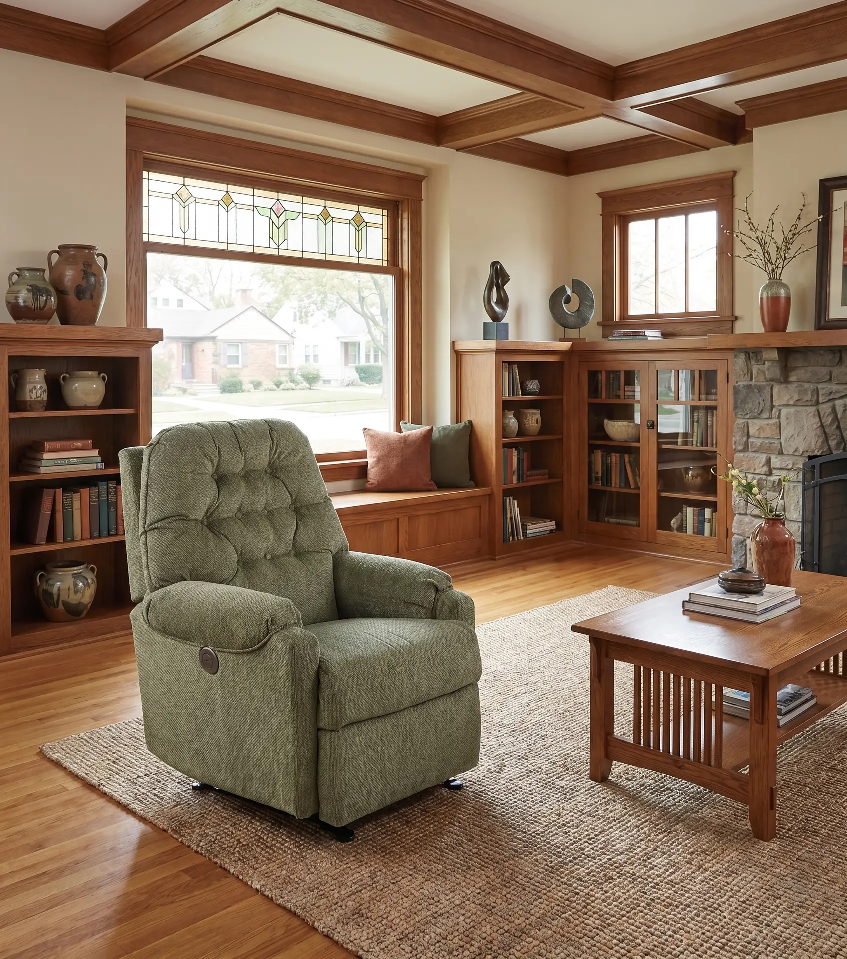 Sondra Moss Green Space Saver Power Recliner-2