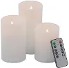 White LED Candles with Timer Set of 3