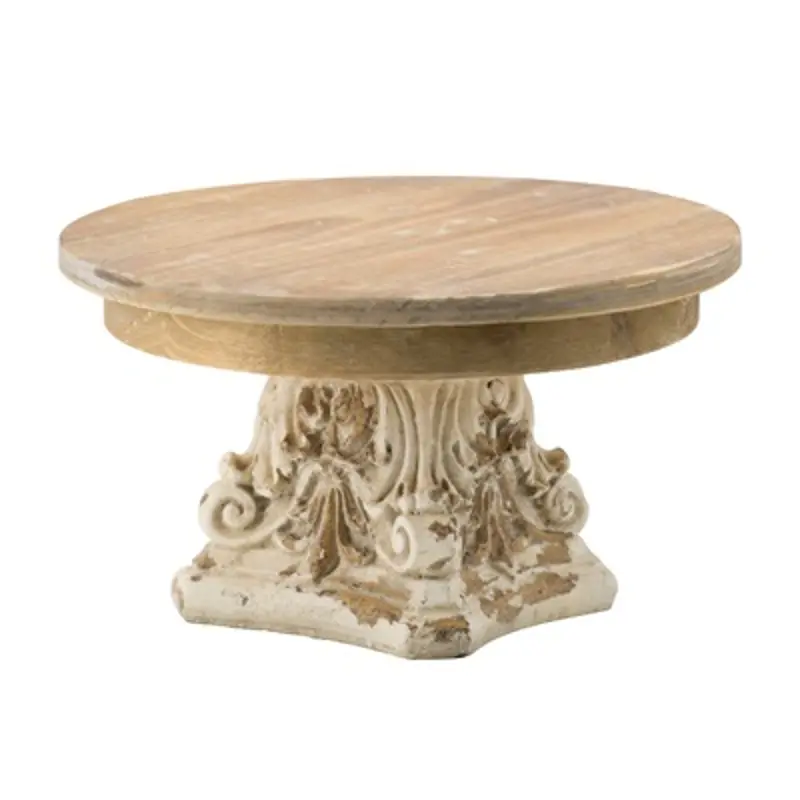 Wooden Cream and Brown Table Plate