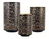 Starry Small Black and Gold Hurricane Candleholder