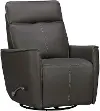 Roxy Dark Gray Leather Swivel Glider Recliner