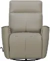 Roxy Light Gray Leather Swivel Glider Recliner