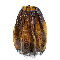 Starfruit Small Amber Glass Vase