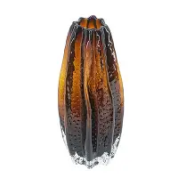 Starfruit Large Amber Glass Vase