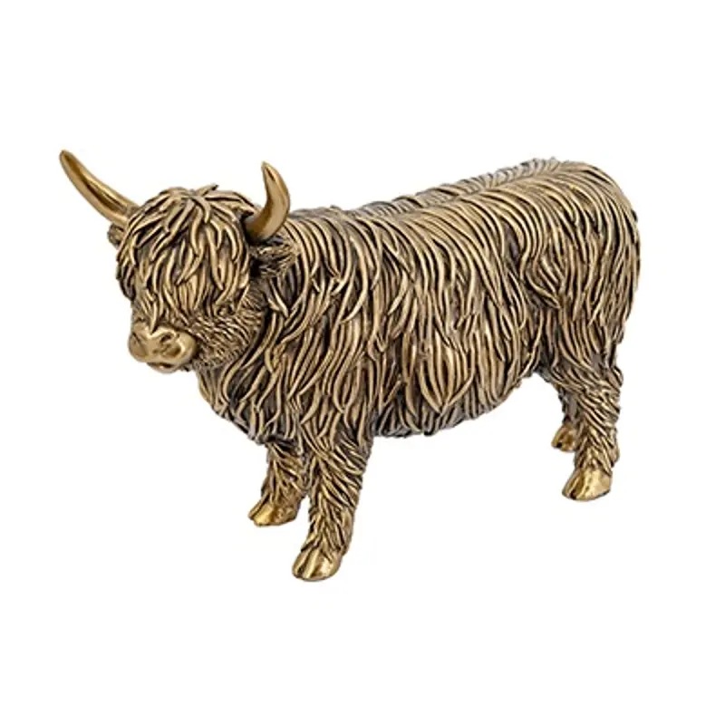 Bronze Highland Cow Statue