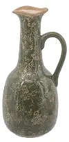 Sara Large Ceramic Green Floral Pitcher Vase