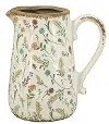 Round Ceramic Floral Pitcher Vase