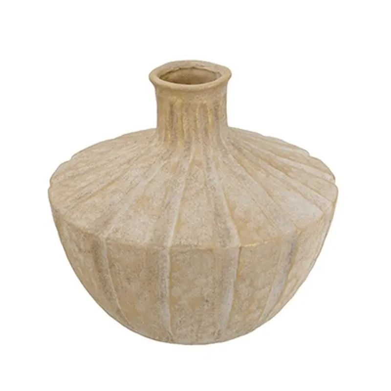 Terracotta Gold Vase with Accent