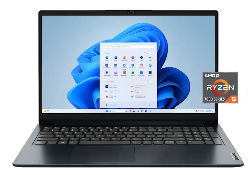 Lenovo Blue IdeaPad 1 15.6  Laptop with AMD Ryzen 5-1