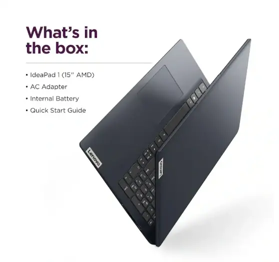 Lenovo Blue IdeaPad 1 15.6  Laptop with AMD Ryzen 5-5