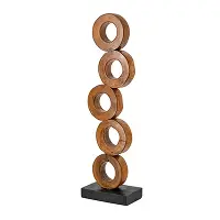 Natural Brown Teak Wood Ring Sculpture Large