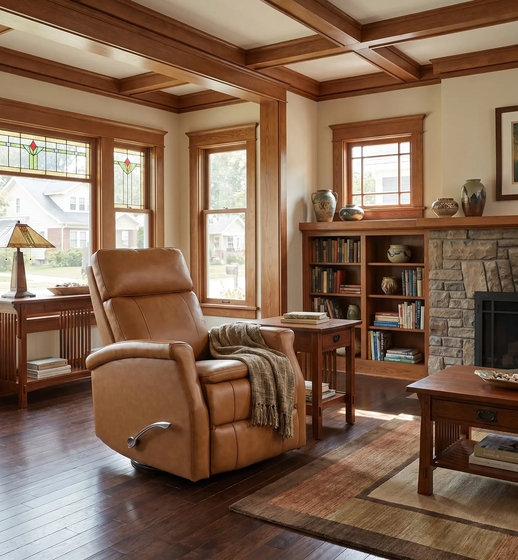 Bristol Russet Brown Manual Swivel Glider Recliner-2