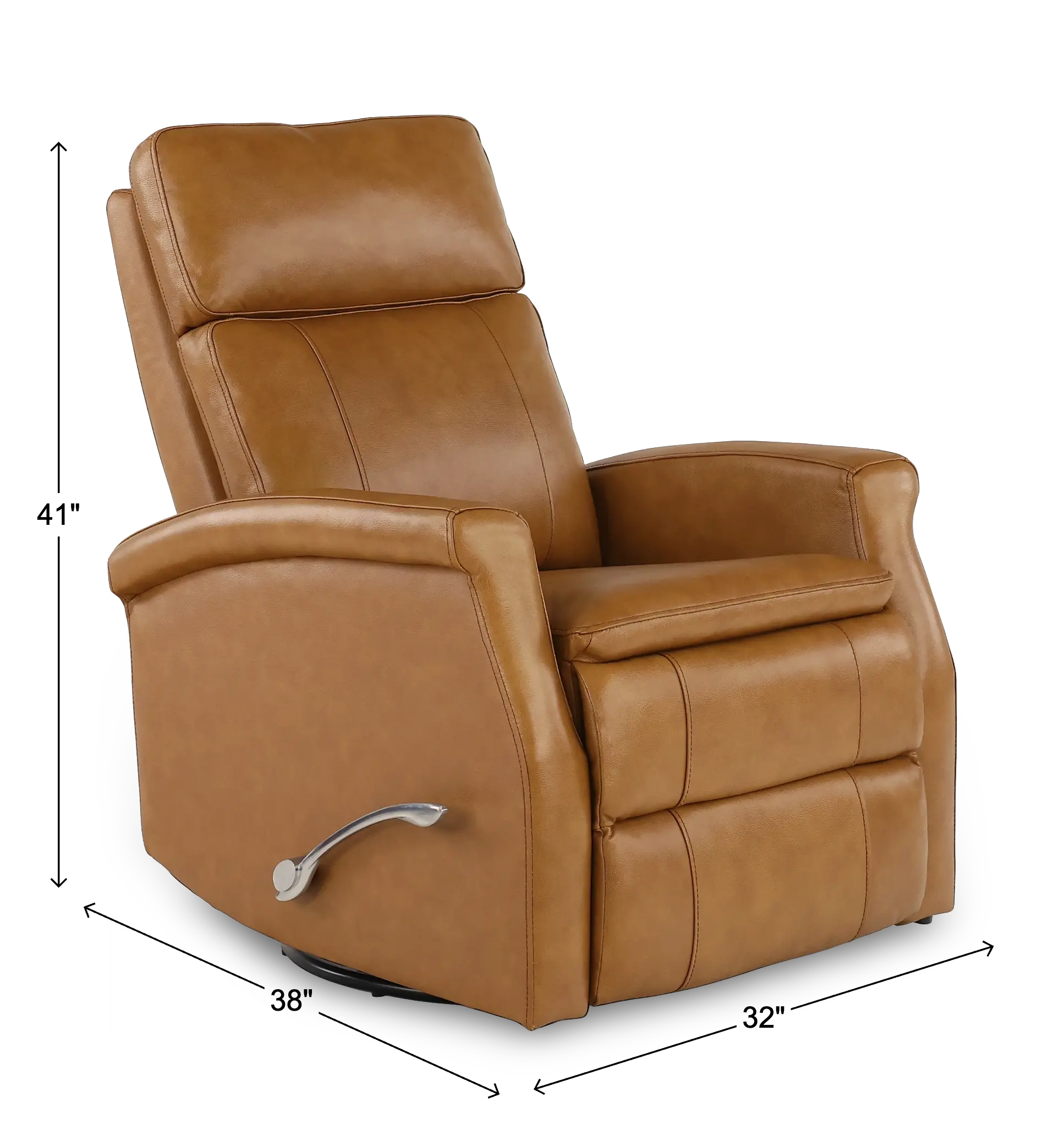 Bristol Russet Brown Manual Swivel Glider Recliner-3