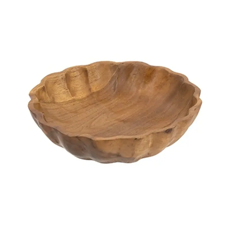 Shallow Teak Wood Bowl