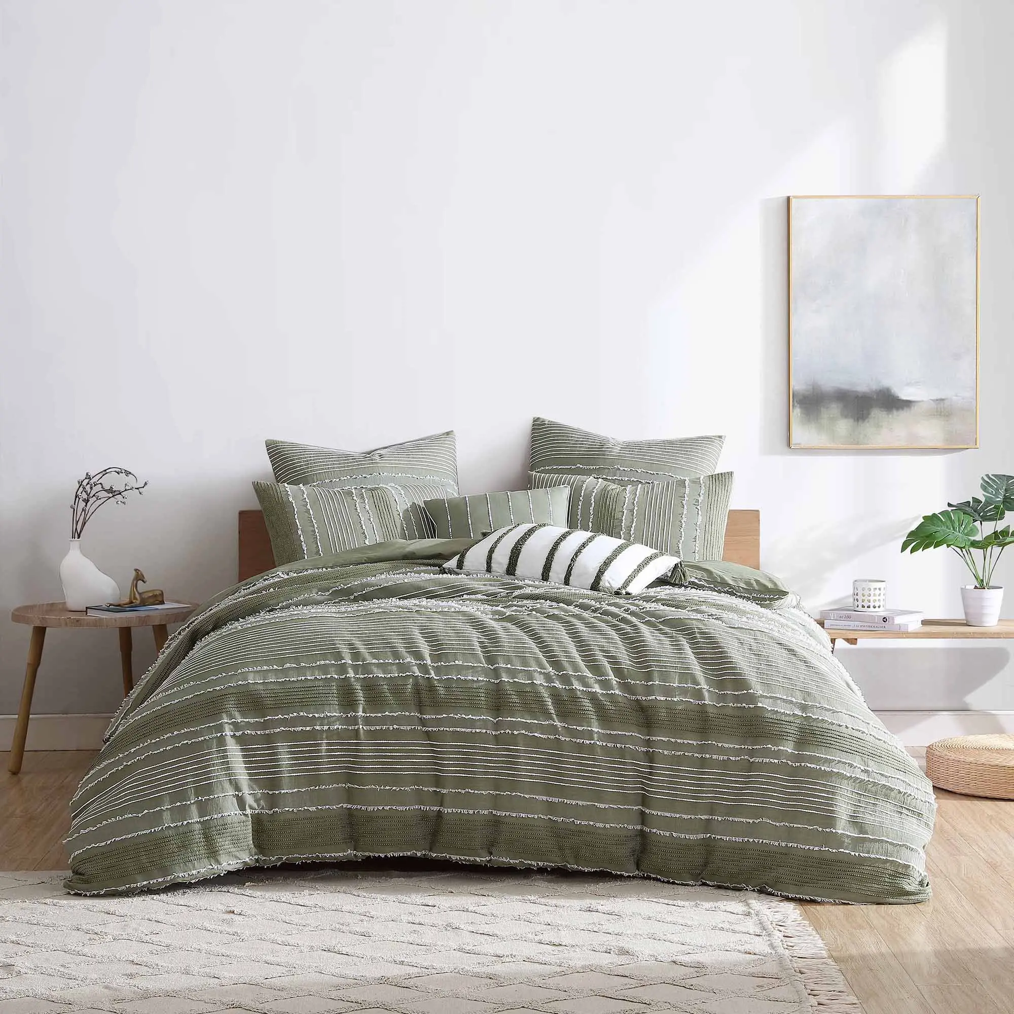 Clip Green 5 Piece Queen Comforter Set-2