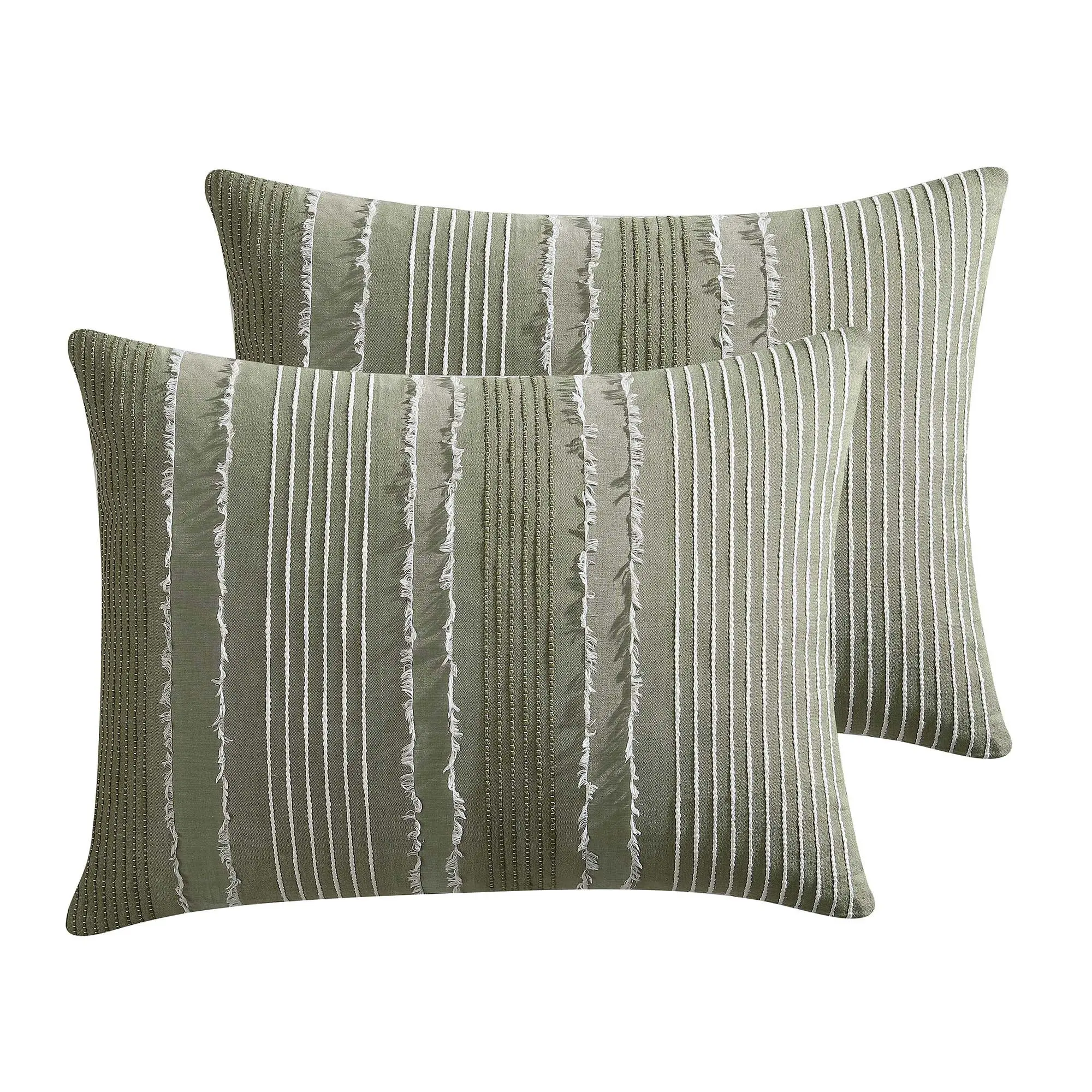 Clip Green 5 Piece Queen Comforter Set-7