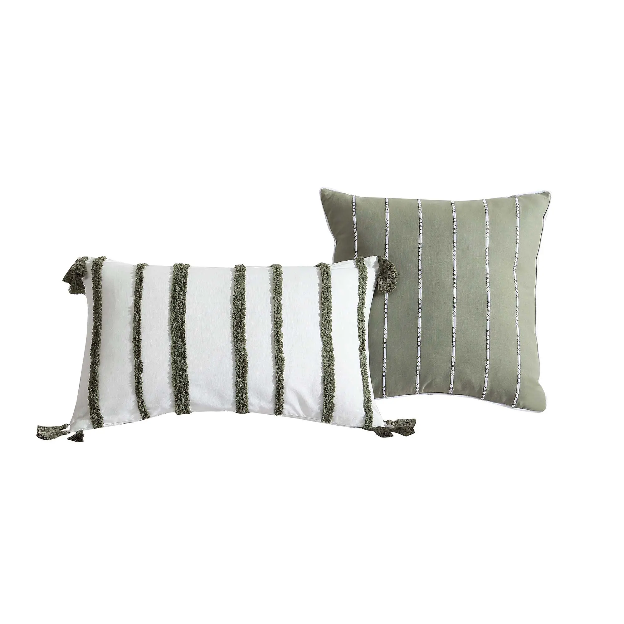 Clip Green 5 Piece Queen Comforter Set-8