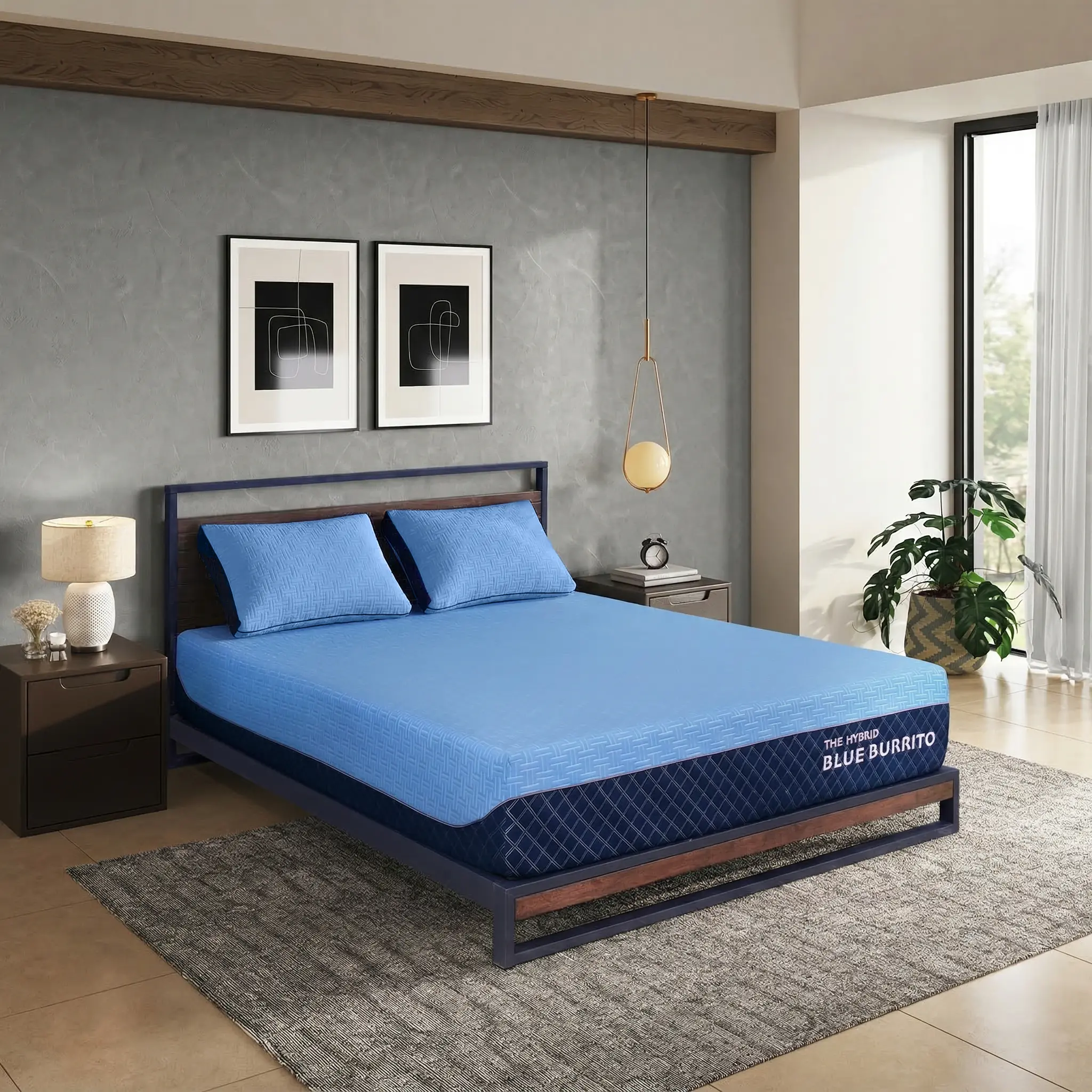TXL-2PC-BBHYB2.0 Blue Burrito Hybrid 2.0 Memory Foam Split King Mattress-2