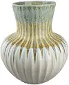 24247 White and Green Ceramic Vase II