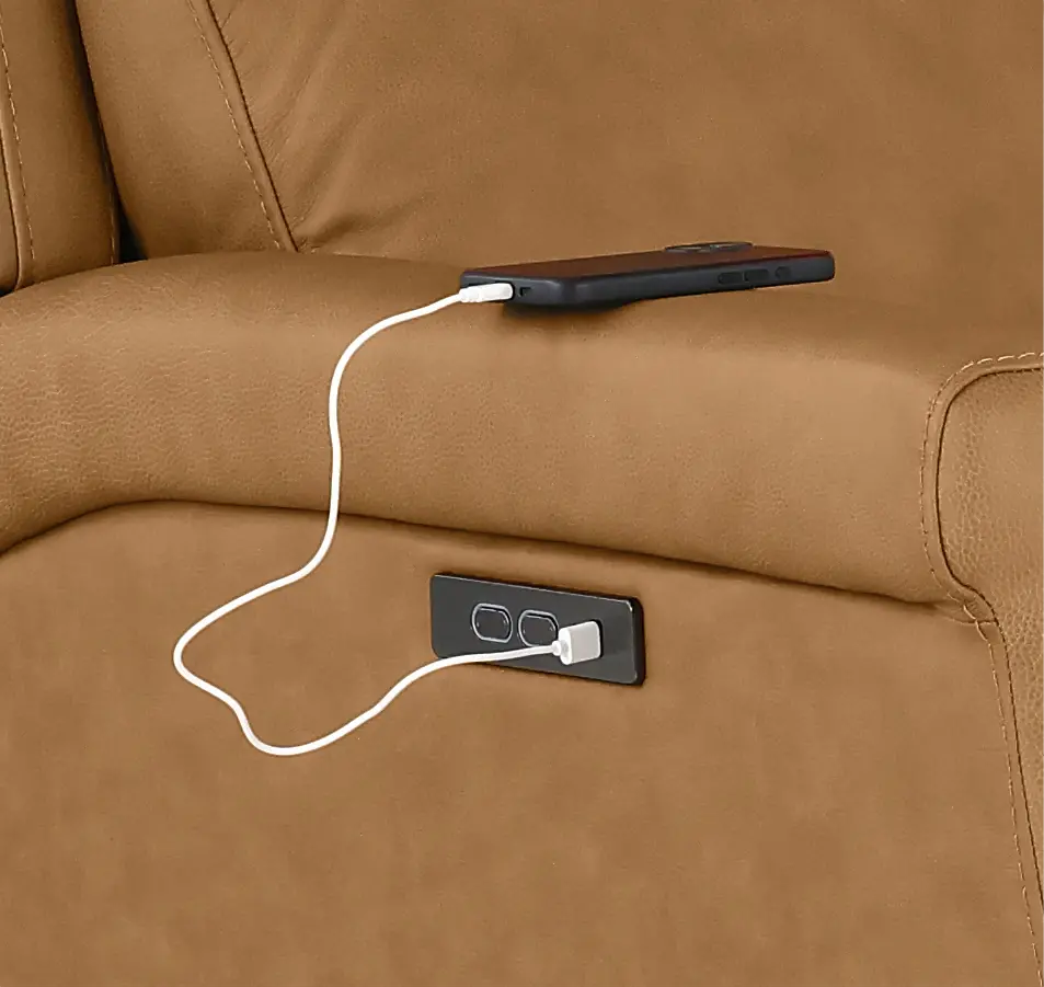 Finley Toast Tan Leather High-Leg Power Recliner-10