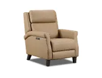 Finley Toast Tan Leather High-Leg Power Recliner