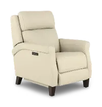 Finley Alabaster Leather High-Leg Power Recliner
