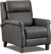 Finley Chocolate Brown Leather High-Leg Power Recliner
