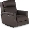 Finley Chocolate Brown Leather High-Leg Power Recliner