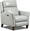 Fairchild Light Gray Leather High Leg Power Recliner