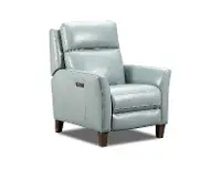 Fairchild Surf Gray Leather High Leg Power Recliner