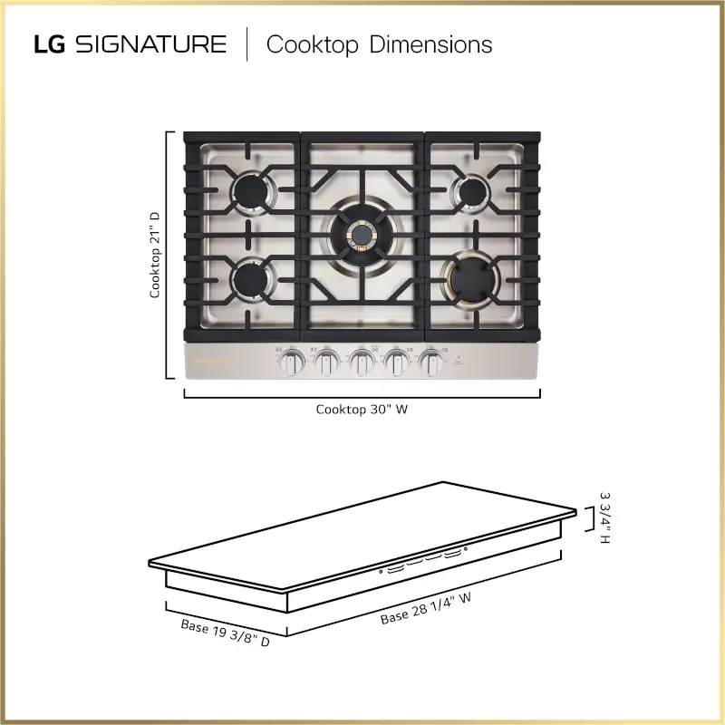CBGU3039X LG SIGNATURE 30 Inch Gas Cooktop - Stainless Steel-3