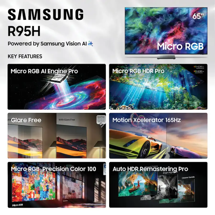 MRN65R95HAFXZA Samsung 65  Class R95H Series Micro RGB 4K UHD Samsung Vision AI Smart Tizen TV-8