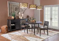 Koko Minx Brown Round Table with 4 Woven Back Chairs