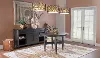 Koko Minx Brown Round Table with 4 Upholstered-Back Chairs