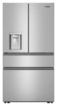 WRMF3736SZ Whirlpool 29 Cu Ft 4-Door French Door Refrigerator with Flexible Temperature Drawer - Stainless Steel